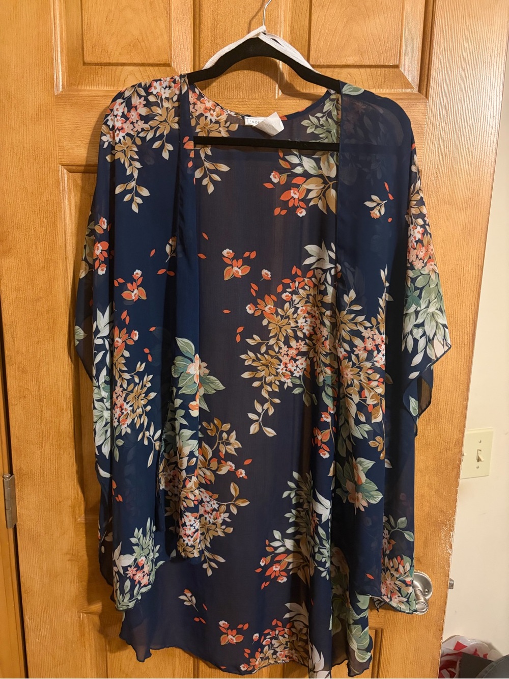 emory park Navy Floral Sheer Cardigan